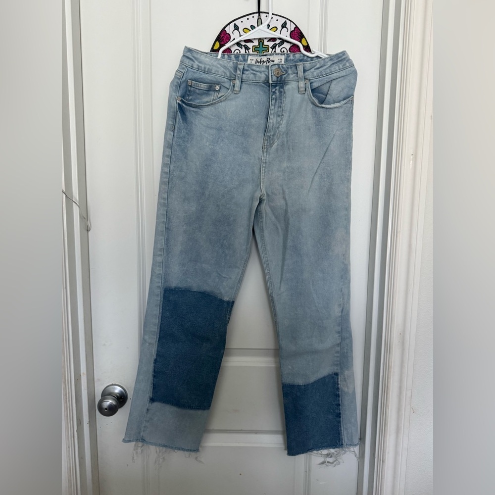Indigo Rein Two-Tone Blue Straight Leg Jeans